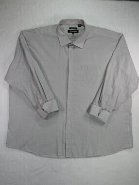 Stacy Adams Dress Shirt 4XL Big & Tall White Black Polka Dot Regular Fit
